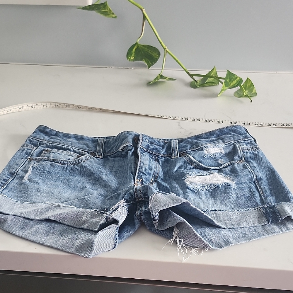 American Eagle Low Rise Distressed Denim Shorts